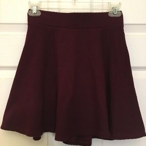 Forever 21 Maroon Circle Skater Skirt